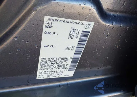 2023 Nissan Altima Sv Fwd from USA, damaged, VIN 1N4BL4DV1PN378229